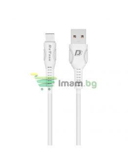 Кабел за данни DeTech DE-C27C, Type-C, 1.0m, Бял - 40111