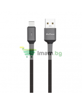 Кабел за данни DeTech DE-C39C, Type-C, 1.0m, Черен - 40202