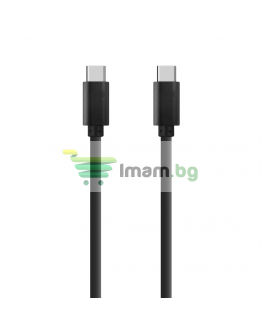 Кабел за данни DeTech, USB Type-C - USB Type-C 2.0, 1.0m, Черен - 14965