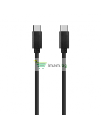 Кабел за данни DeTech, USB Type-C - USB Type-C 3.0, 1.0m, Черен - 14964