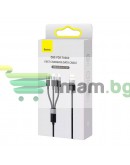 Кабел за зареждане Baseus StarSpeed, 3 в 1, Micro USB, Lightning, Type-C, 0.6m, Черен - 40439