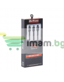 Кабел за зареждане DeTech DE-C41, 3 в 1, Micro USB, Lightning, Type-C, 1.0m, Черен - 40204
