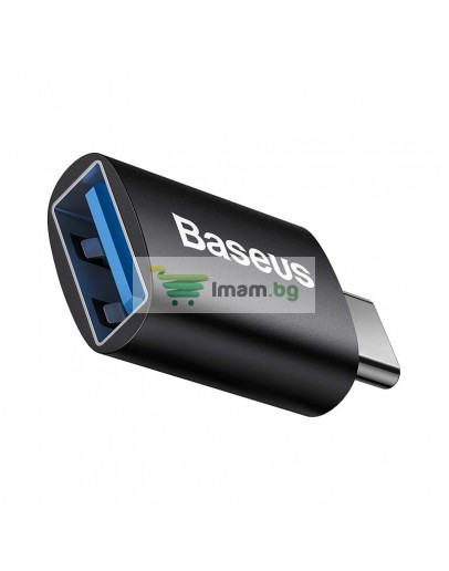 Преходник Baseus Ingenuity, USB F към Type-C, OTG, Черен - 40395