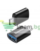 Преходник Baseus Ingenuity, USB F към Type-C, OTG, Черен - 40395