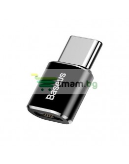 Преходник Baseus Mini, Micro USB F към Type-C, OTG, Черен - 40398