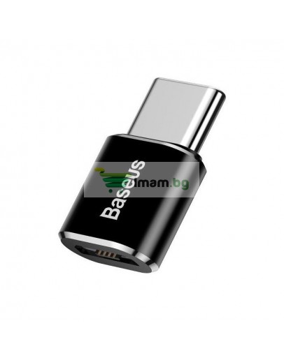 Преходник Baseus Mini, Micro USB F към Type-C, OTG, Черен - 40398
