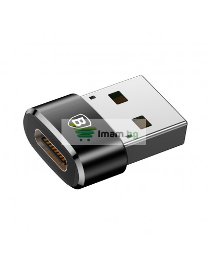 Преходник Baseus Mini, Type-C F към USB, OTG, Черен - 40399