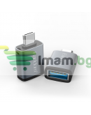 Преходник Earldom ET-OT60, USB F 3.0 към Type-C, OTG, Сив - 40212