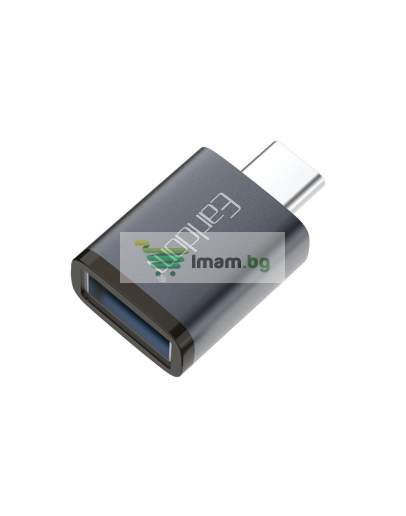 Преходник Earldom ET-OT60, USB F 3.0 към Type-C, OTG, Сив - 40212