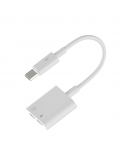 Преходник One Plus NB1248, Type-C към  Type-C F + Type-C F, 0.15m, Бял - 40165