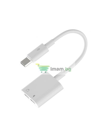 Преходник One Plus NB1248, Type-C към  Type-C F + Type-C F, 0.15m, Бял - 40165