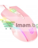 Геймърска мишка Onikuma CW905, Оптична, 7D, RGB, Розов - 766