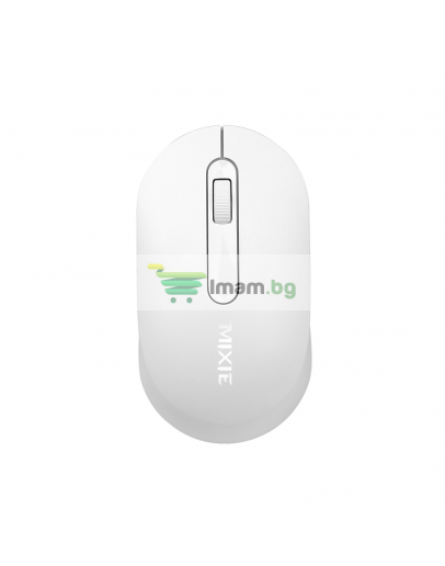 Мишка Mixie R518, Безжична, USB, 3D, Бял - 757