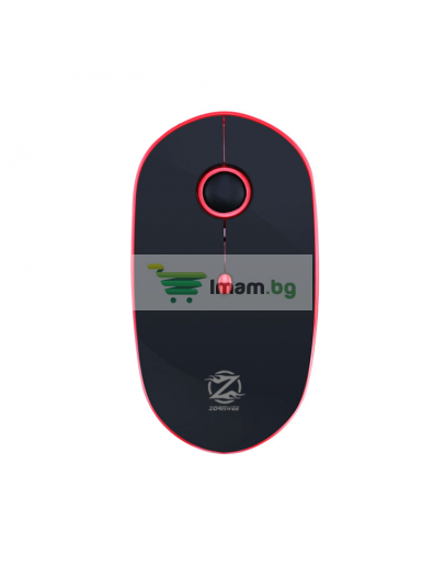 Мишка, ZornWee W880, Презареждаема, Безжична, Черен/Червен - 632