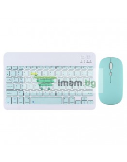 Комплект мишка и клавиатура No brand 030, Bluetooth, Син - 6168