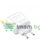 Мрежово зарядно устройство LDNIO A2526C, 45W, 1 x Type-C F, 1 x USB F, PD, QC, PPS, С Lightning кабел , Бял - 40285 Мрежово зарядно устройство LDNIO A2526C, 45W, 1 x Type-C F, 1 x USB F, PD, QC, PPS, С Lightning кабел , Бял - 40285
