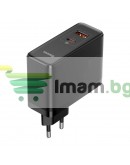 Мрежово зарядно устройство Baseus GaN5 Pro Fast, 100W, С PD кабел, Черен - 40411
