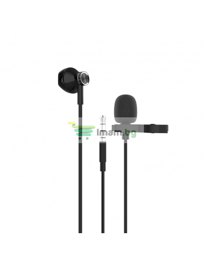 Слушалка за мобилни устройства Yookie YK1180, Mикрофон брошка, Type-C, Черен - 20556