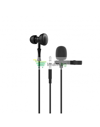 Слушалка за мобилни устройства Yookie YK1190, Mикрофон брошка, Type-C, Черен - 20557