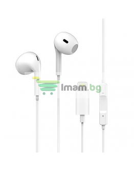 Слушалки за мобилни устройства Yookie XP107, Lightning, Mикрофон, Бял - 20647