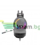 Слушалки Moveteck CT019, За компютър, Подсветка, Микрофон, USB + 3.5mm, Черен - 20516