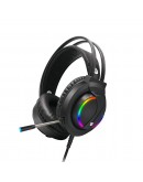 Слушалки Moveteck CT019, За компютър, Подсветка, Микрофон, USB + 3.5mm, Черен - 20516