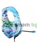 Слушалки Onikuma K1-B, За компютър, Микрофон, 3.5mm, Син - 20684