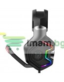 Слушалки Onikuma K10, За компютър, Микрофон, Подсветка, 3.5mm, USB, Черен - 20745
