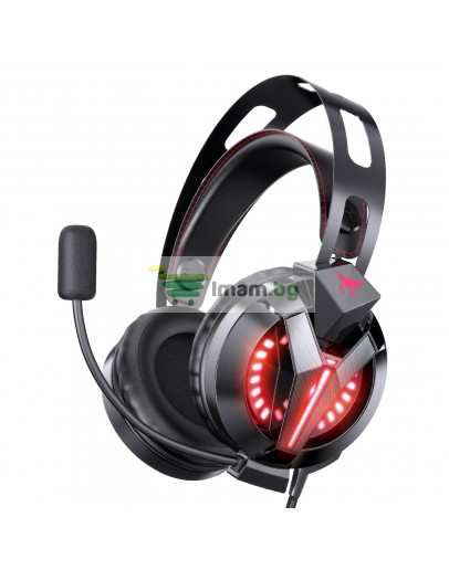 Слушалки Onikuma M180 Pro, За компютър, Микрофон, Подсветка, 3.5mm, USB, Черен - 20688