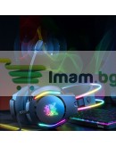 Слушалки Onikuma X26, За компютър, Микрофон, Подсветка, 3.5mm, USB, Черен - 20744