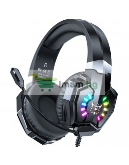 Слушалки Onikuma X32, За компютър, Микрофон, Подсветка, 3.5mm, USB, Черен - 20743