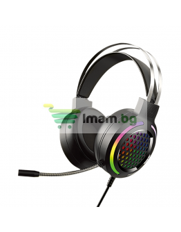 Слушалки Yookie GM03, За компютър, Микрофон, USB + 3.5mm, Черен - 20560