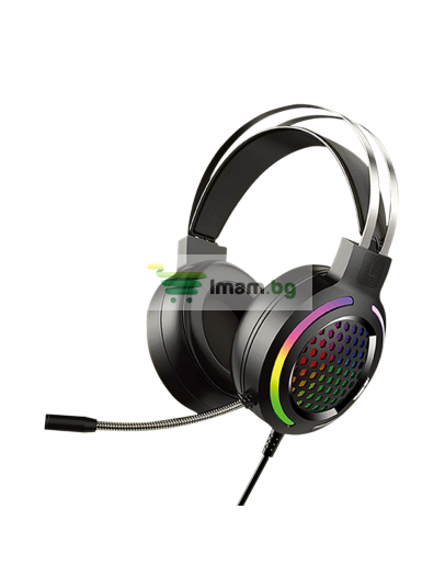 Слушалки Yookie GM03, За компютър, Микрофон, USB + 3.5mm, Черен - 20560