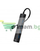 USB хъб Baseus UltraJoy, 4 Порта, USB към 4xUSB 3.0, 0.15m, Черен - 12073