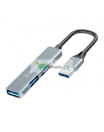 USB хъб Earldom ET-HUB09, USB 3.0, 3 Порта, Сив - 40218
