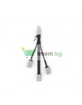 USB хъб Earldom ET-HUB15A, 3 Порта, OTG, Черен - 12066