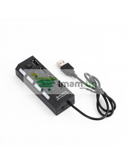 USB хъб No Brand, USB 2.0, 4 Порта, Черен - 12053
