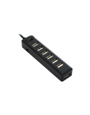 USB хъб No Brand, USB 2.0, 7 Порта, Черен - 12057