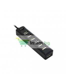 USB хъб No Brand, USB 2.0, 7 Порта, Черен - 12057