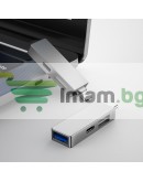 USB хъб WiWu T02 Pro, Type-C, 3 Порта, USB 3.0, Сив - 17755