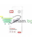 Докинг станция Earldom ET-W18, Type-C към 3xUSB 3.0, SD, MicroSD, HDMI, Сив - 40232