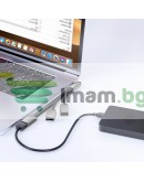 Хъб Earldom ЕТ-HUB17C, Type-C, 3 Порта, OTG, Черен - 12065