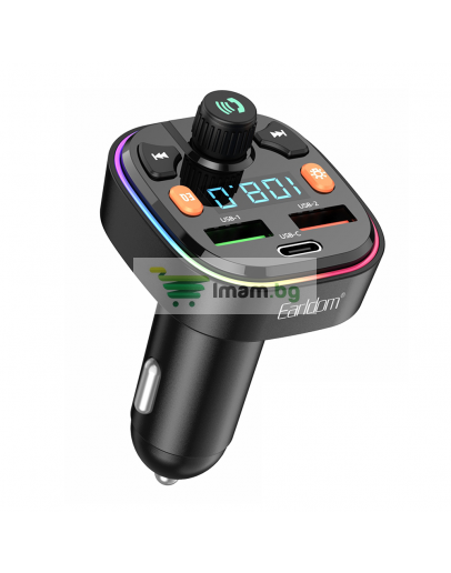 FM Трансмитер Earldom ET-M70, Bluetooth, USB, 3.1A, Черен – 17722