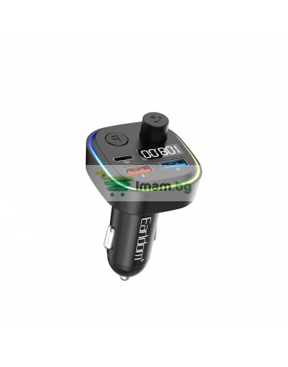 FM Трансмитер Earldom ET-M84, Bluetooth, USB, Type-C, PD, 3.1A, Черен - 17773