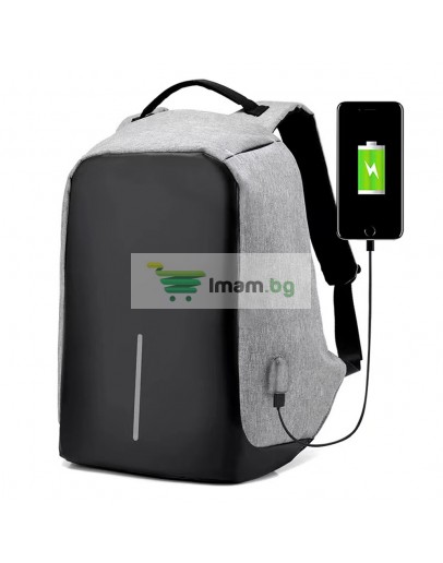 Раница за лаптоп No brand BP-01, 15.6", Сив - 45284