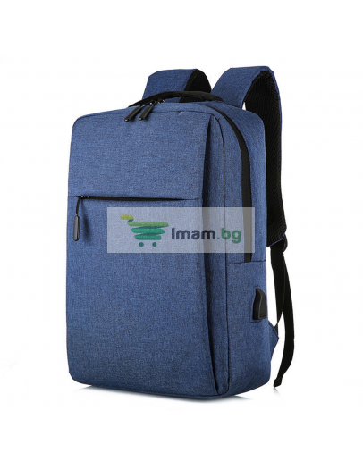 Раница за лаптоп No brand BP-02, 15.6", Син - 45287