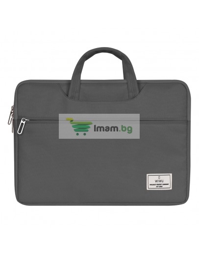 Чанта за лаптоп WiWu, 15.6", Сив - 45343