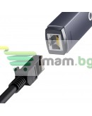 Мрежов адаптер Baseus Lite, USB към RJ45, 100Mbps, Сив - 40390