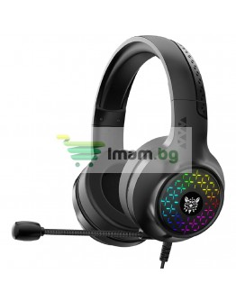 Слушалки Onikuma X7 Pro, За компютър, Микрофон, Подсветка, 3.5mm, USB, Черен - 20774