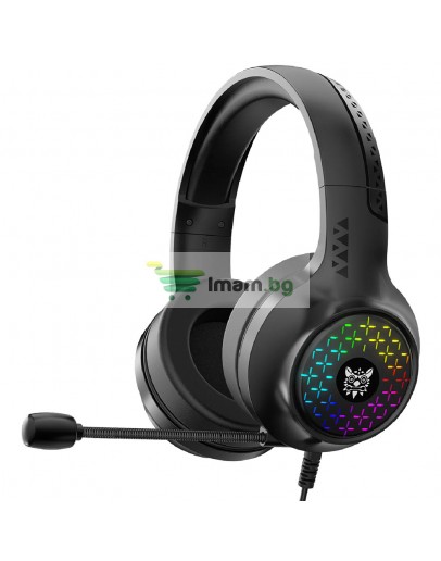 Слушалки Onikuma X7 Pro, За компютър, Микрофон, Подсветка, 3.5mm, USB, Черен - 20774